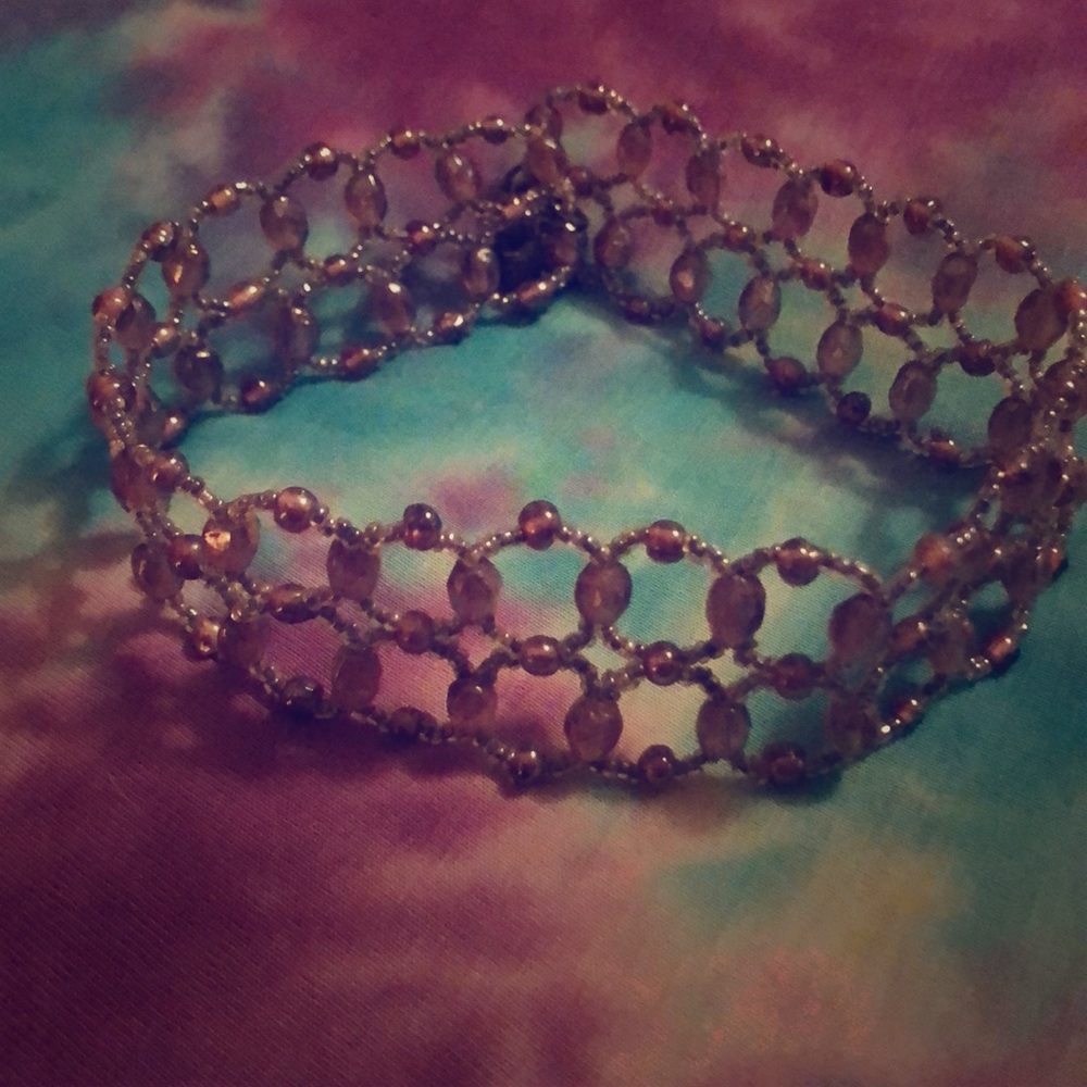 Boho Pretty Pink beaded choker